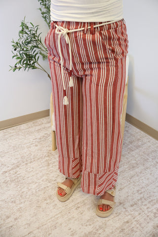 Rita Striped Linen Pants