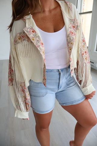 Charlotte Frayed Button Up