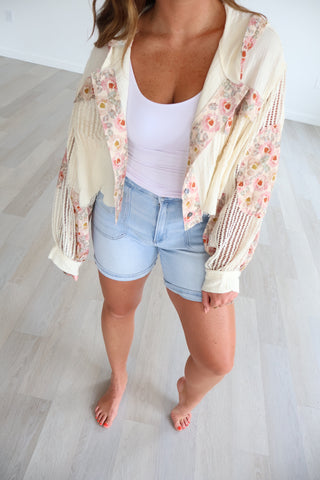 Charlotte Frayed Button Up