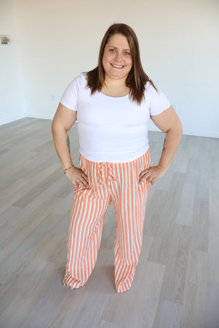 Cassandra Striped Drawstring Pants