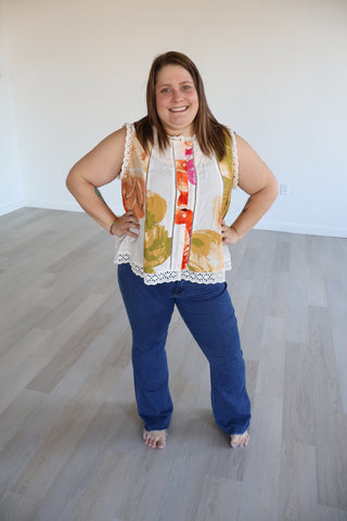 Rachel Floral Eyelet Top