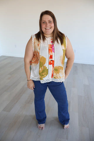 Rachel Floral Eyelet Top