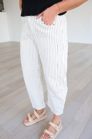 Cecilia Striped Barrel Pants
