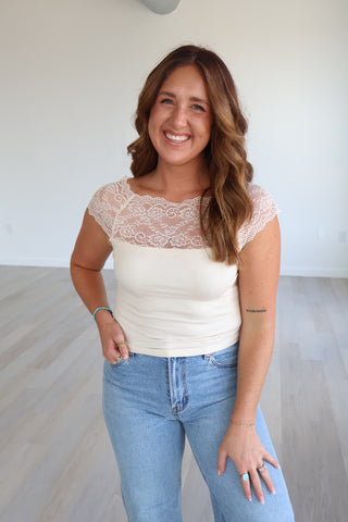 Kaylin Lace Trim Top
