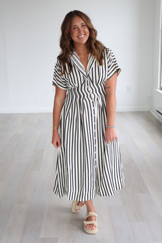 Britani Striped Shirtdress