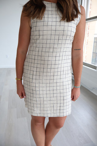 Samantha Grid Pattern Mini Dress