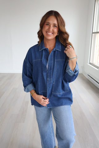 Anna Lightweight Denim Button Up