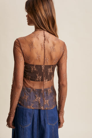 Brandy Sheer Long Sleeve Top