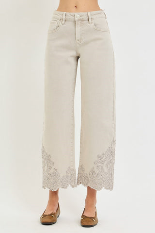 Audrey Embroidered Barrel Pants