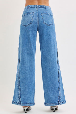 Maren Wide Scalloped Jeans