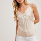 Mariah Satin Lace Trimmed Top