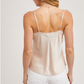 Mariah Satin Lace Trimmed Top
