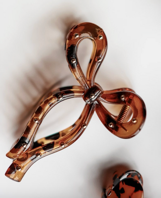 Studded Bow Claw Clip