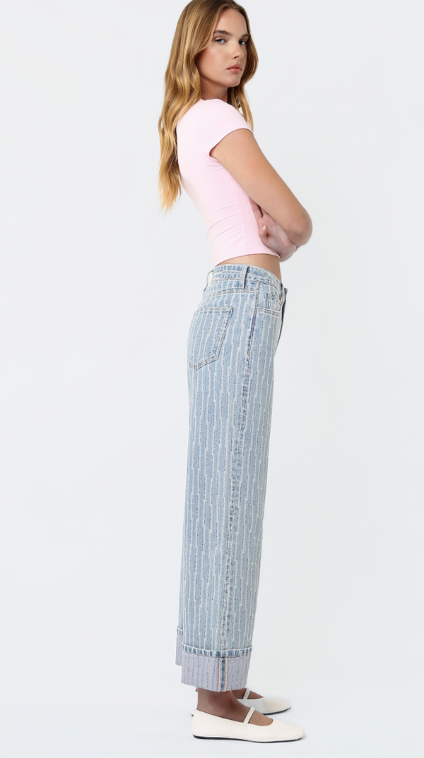 Anna Wide Legged Striped Jeans