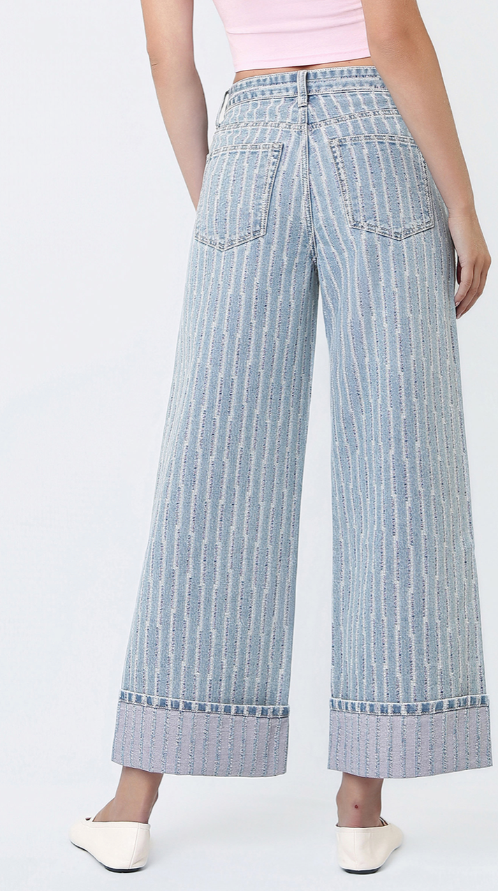 Anna Wide Legged Striped Jeans
