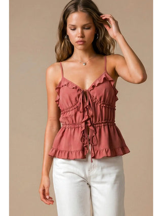 Mara Knotted Ruffle Cami
