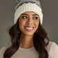 Ivory, Gray & Tan Winter Pattern Pom Hat