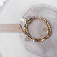 Gemstone Wrap Bracelet with Faceted Gold Beads
