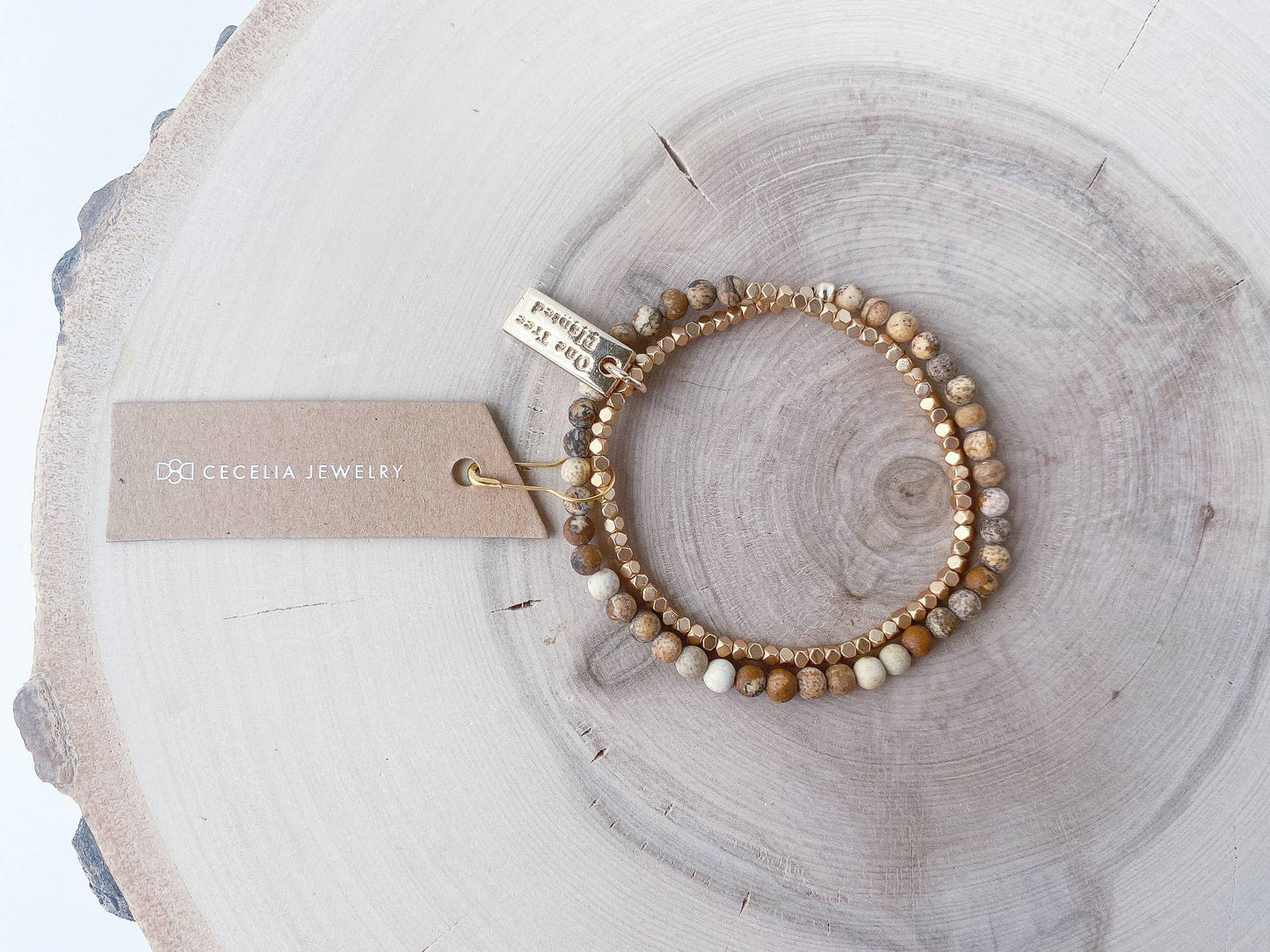 Gemstone Wrap Bracelet with Faceted Gold Beads
