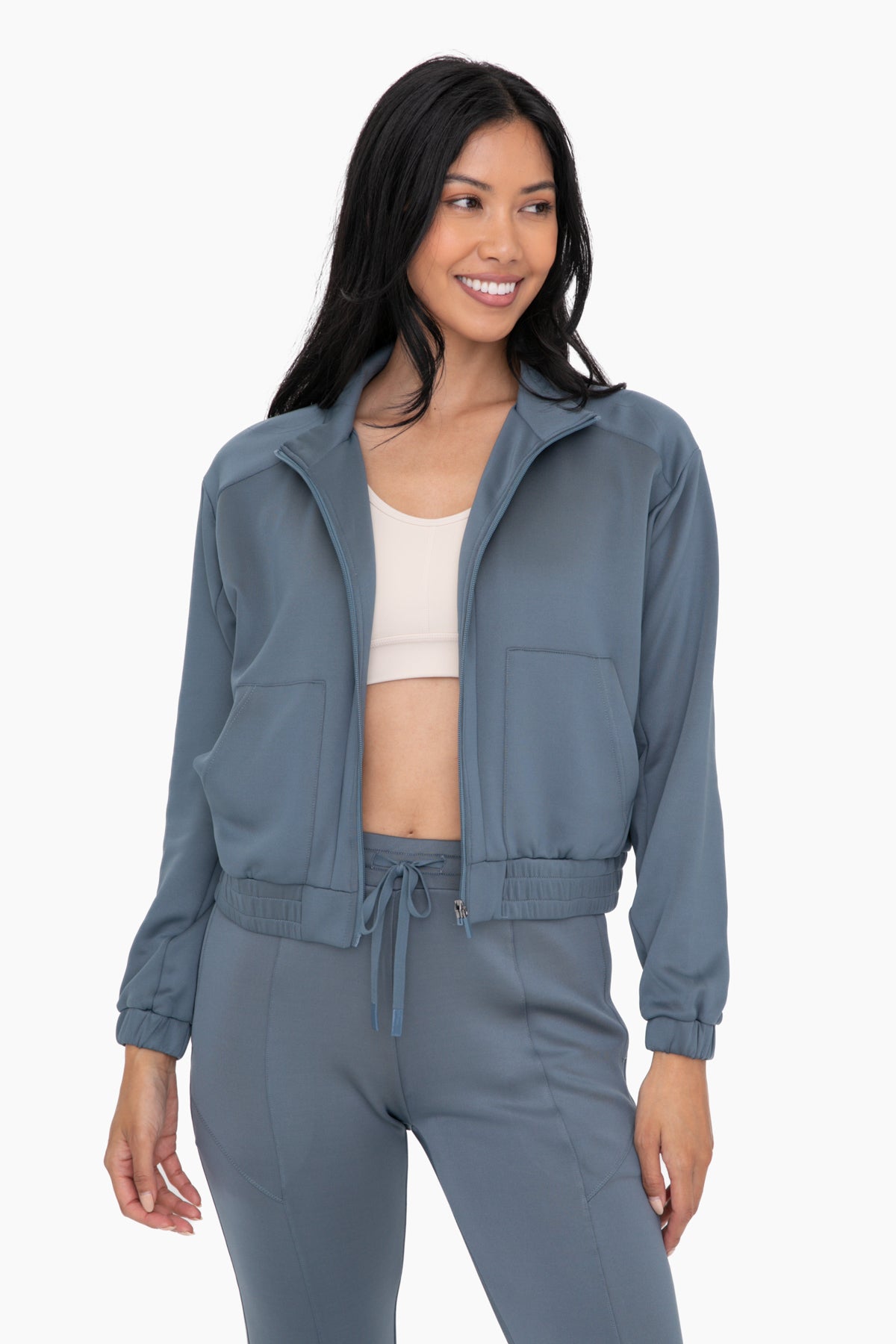 Sharon Mock Neck Zip Up Active Jacket