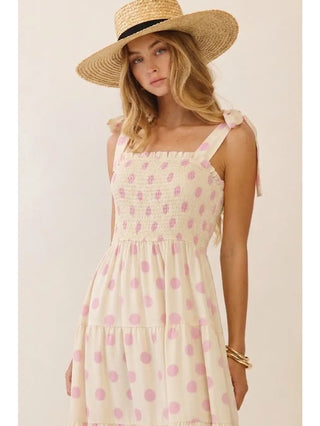 Elena Tiered Polka Dot Dress