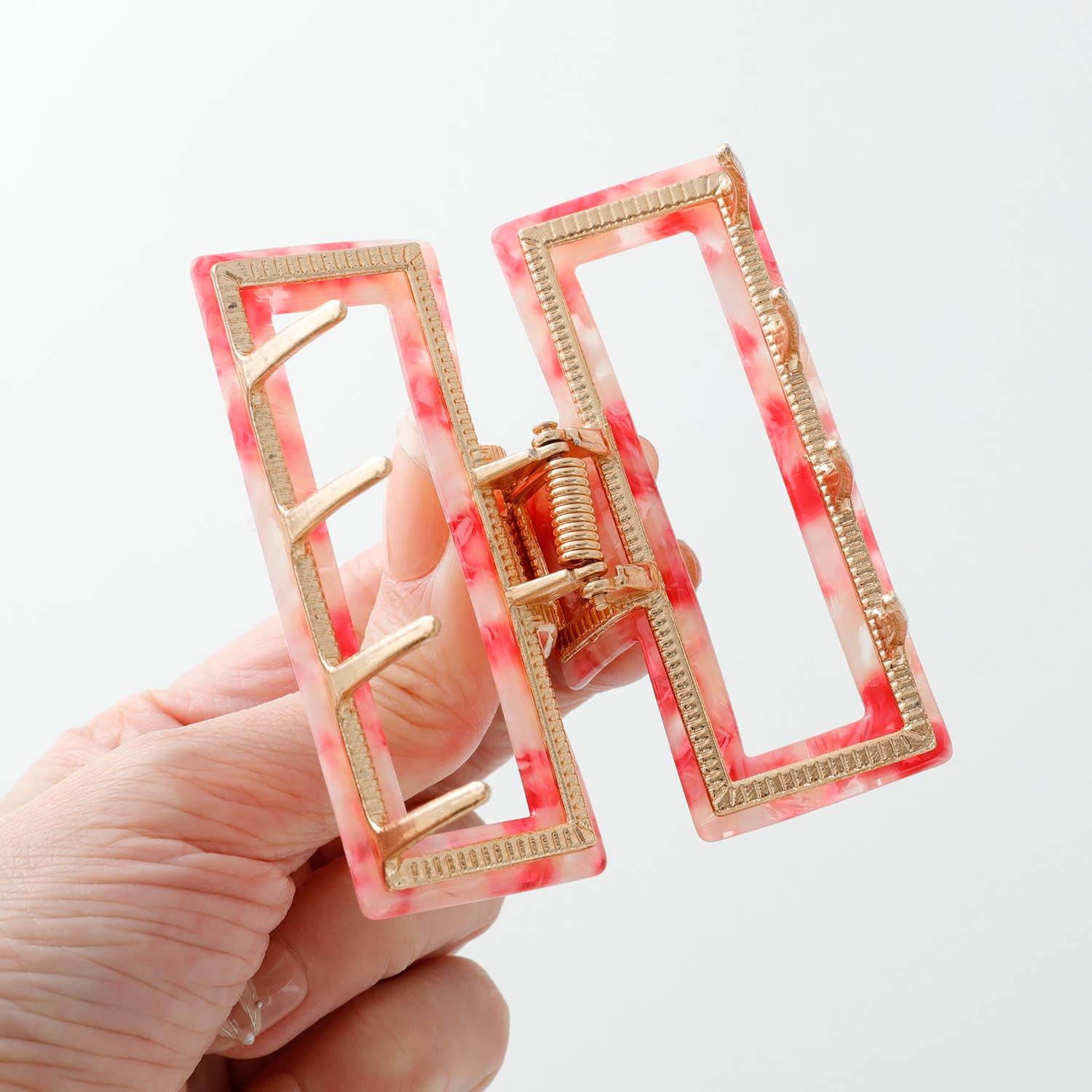 Isla | Medium Hollow Rectangle Metal Claw Clip