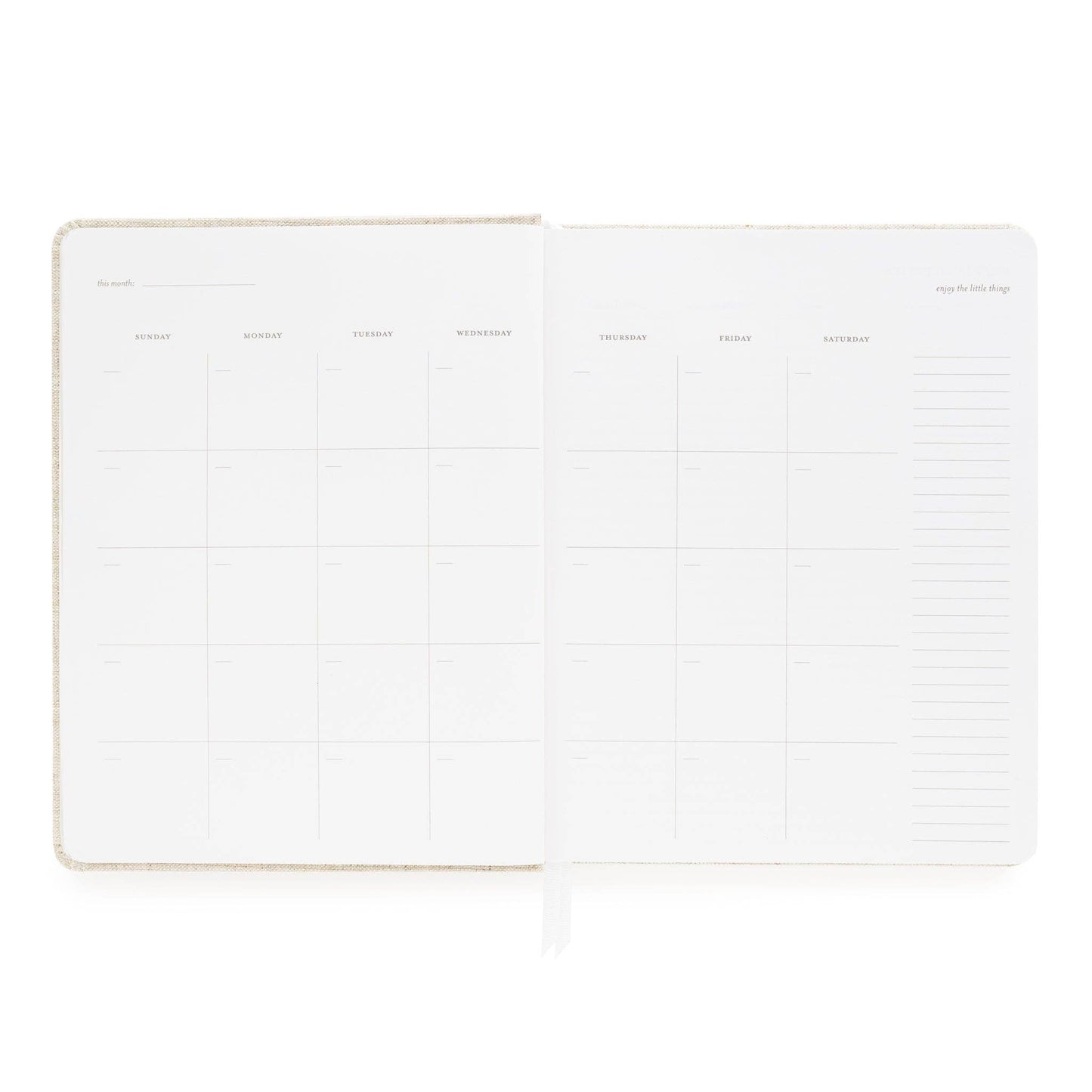 Undated Weekly Planner, Flax
