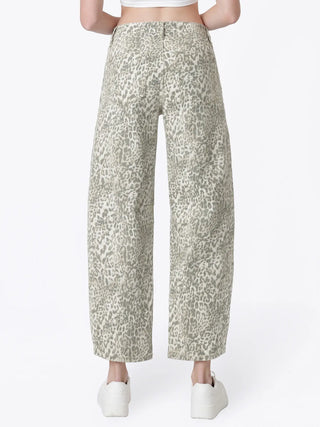 Kira Leopard Barrel Jeans