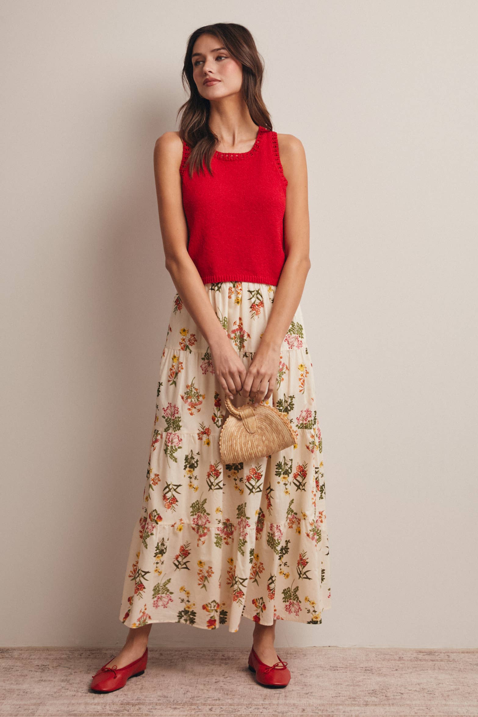 Lisa Open-Knit Sleeveless Tank Top