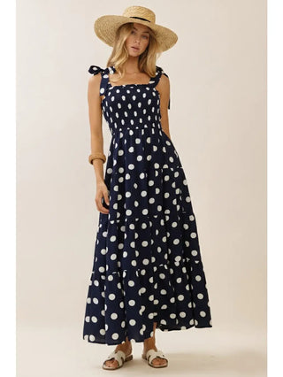 Elena Tiered Polka Dot Dress