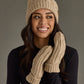 Taupe Cable Knit Mittens