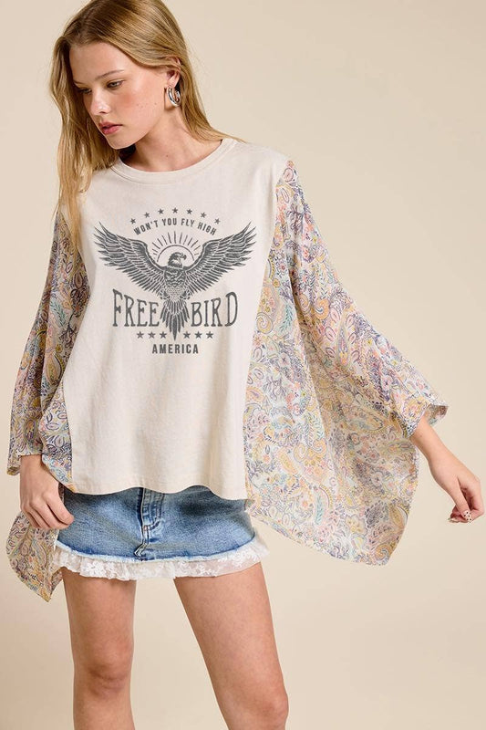 Free Bird Boho Poncho Top