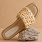 The Natasha | Natural Raffia Slide with Woven Basket Feature