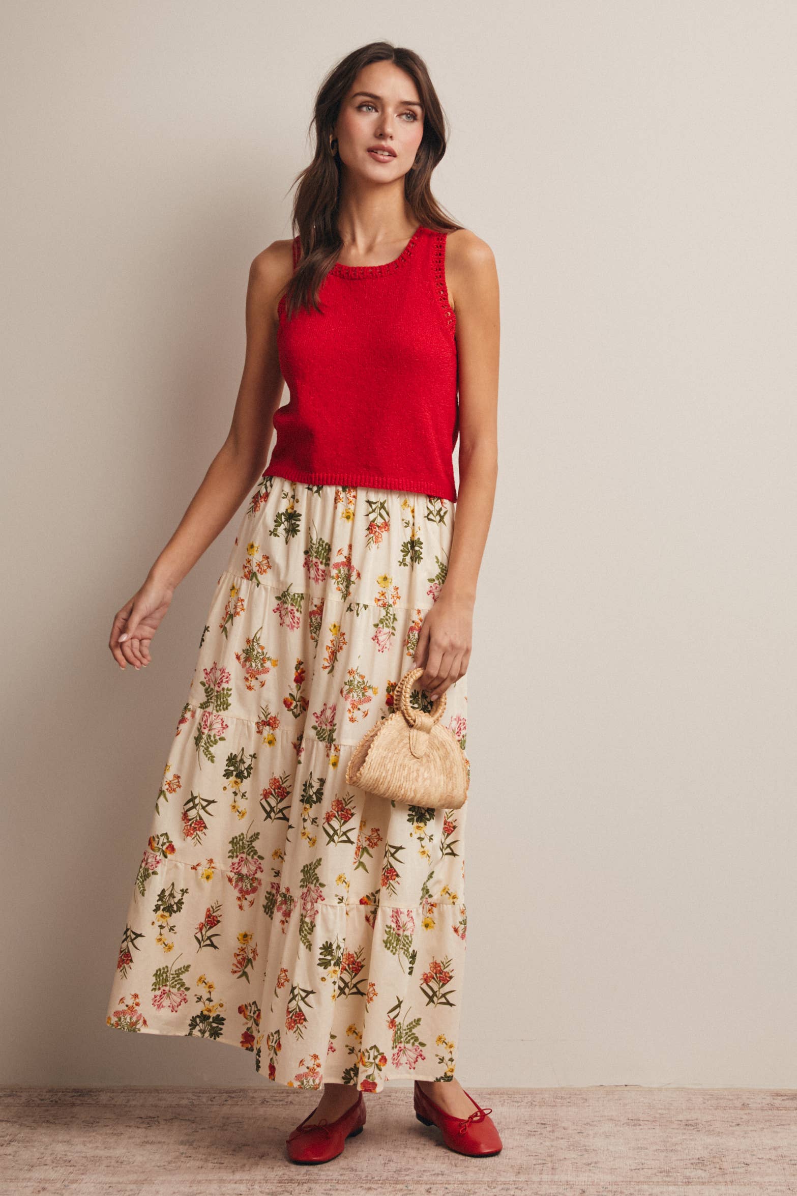 Lisa Open-Knit Sleeveless Tank Top