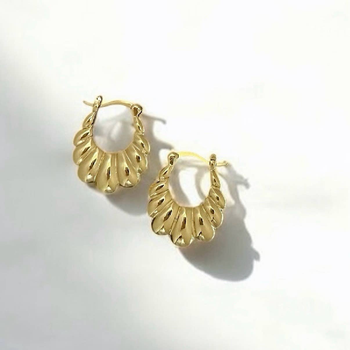 Puffy Croissant Hoops Earrings