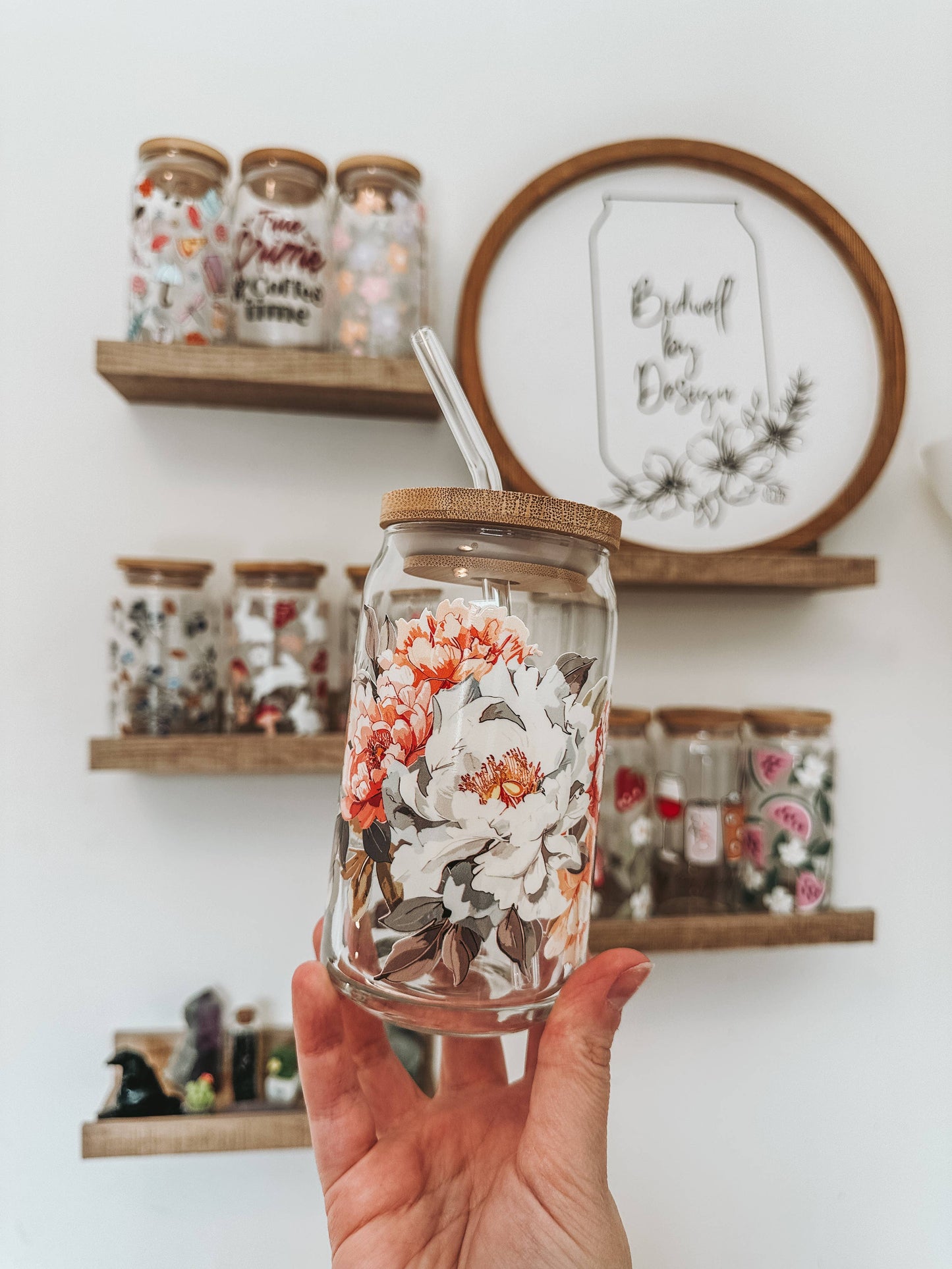Watercolor Glass Can Cup