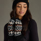 Black, White & Brown Winter Pattern Mittens