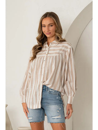 Bree Striped Button Up