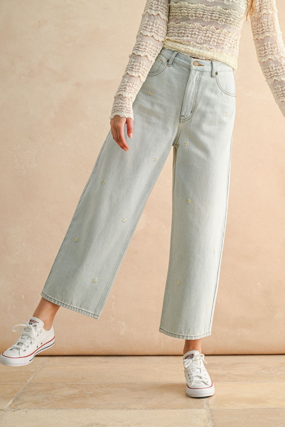 Daisy Embroidered Jeans